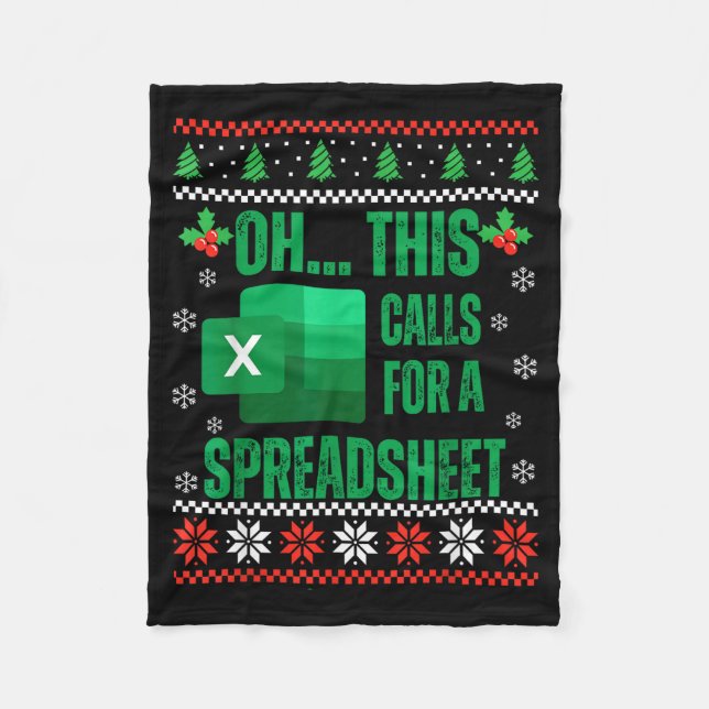 Cobertor De Velo Funny Excel Spreadsheets Christmas Sweater Lover A (Frente)