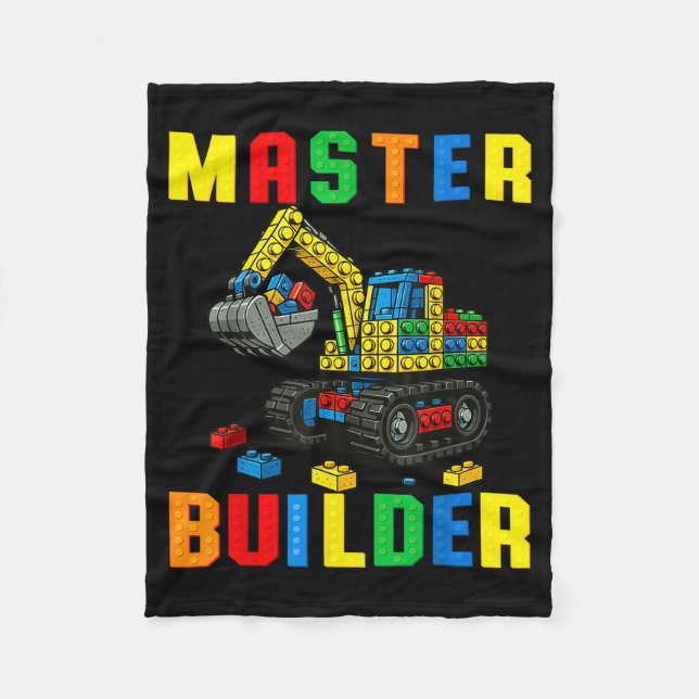 Cobertor De Velo Funny Family Master Builder Building Bricks Blocks (Frente)