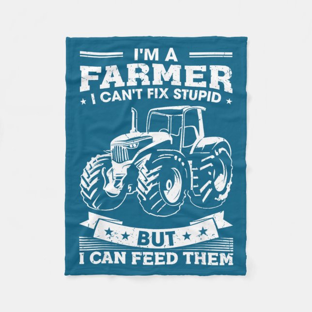 Cobertor De Velo Funny Farming Tractor I'm A Farmer I Feed People  (Frente)