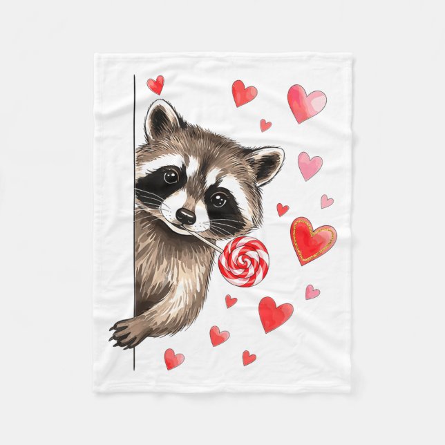Cobertor De Velo Funny Feral Raccoon Valentine's Day Sarcastic Humo (Frente)