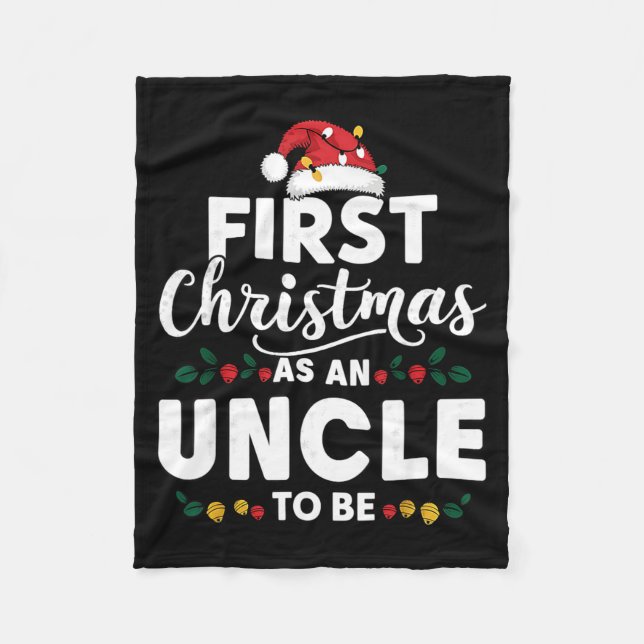 Cobertor De Velo Funny First Christmas As An Uncle To Be New Uncle  (Frente)