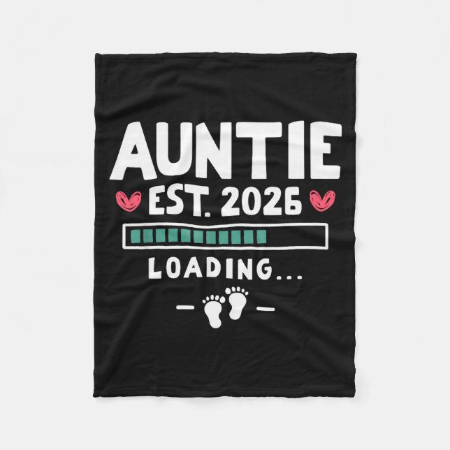 Cobertor De Velo Funny First Time Aunt Baby Announcement - Auntie E (Frente)