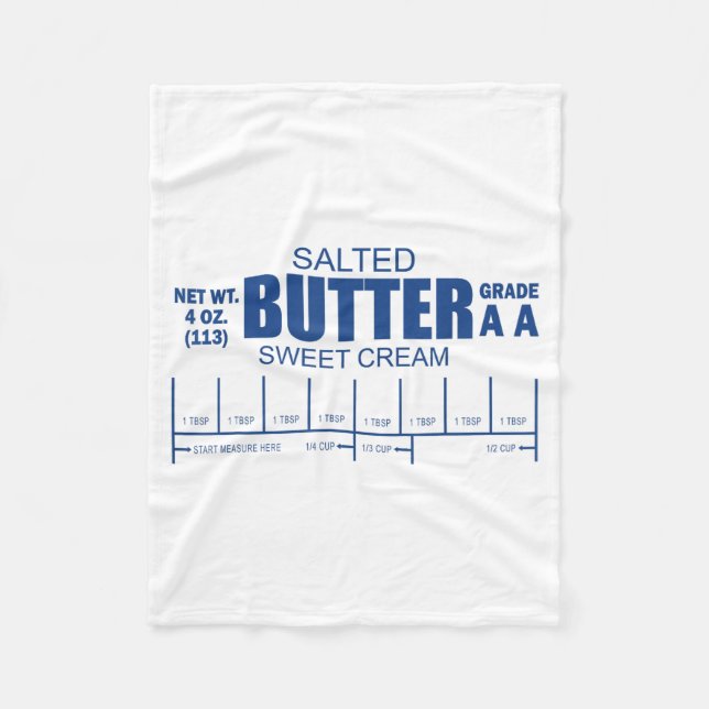 Cobertor De Velo Funny Foodie Baker Baking Salted Butter  (Frente)
