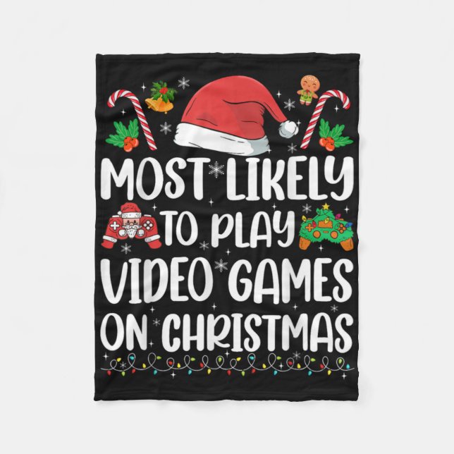Cobertor De Velo Funny Gamer Xmas Likely Play Video Games On Christ (Frente)