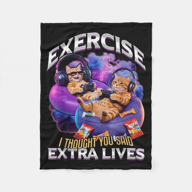 Cobertor De Velo Funny Gaming Gamer Cat  (Frente)