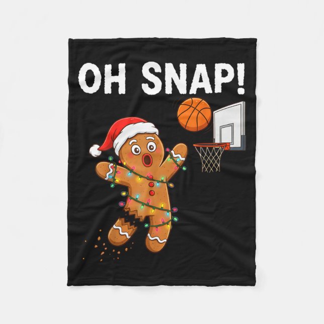 Cobertor De Velo Funny Gingerbread Basketball Christmas Santa Cooki (Frente)