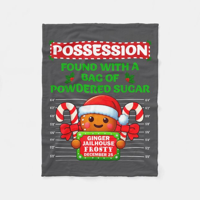 Cobertor De Velo Funny Gingerbread Inmate Christmas Matching Family (Frente)