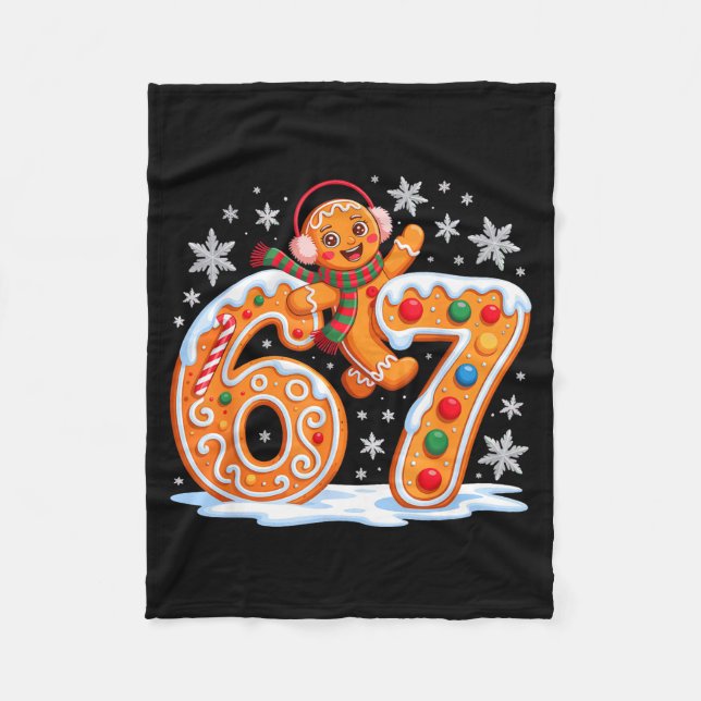 Cobertor De Velo Funny Gingerbread Six Seven 67 Ice Cream Drip Chri (Frente)