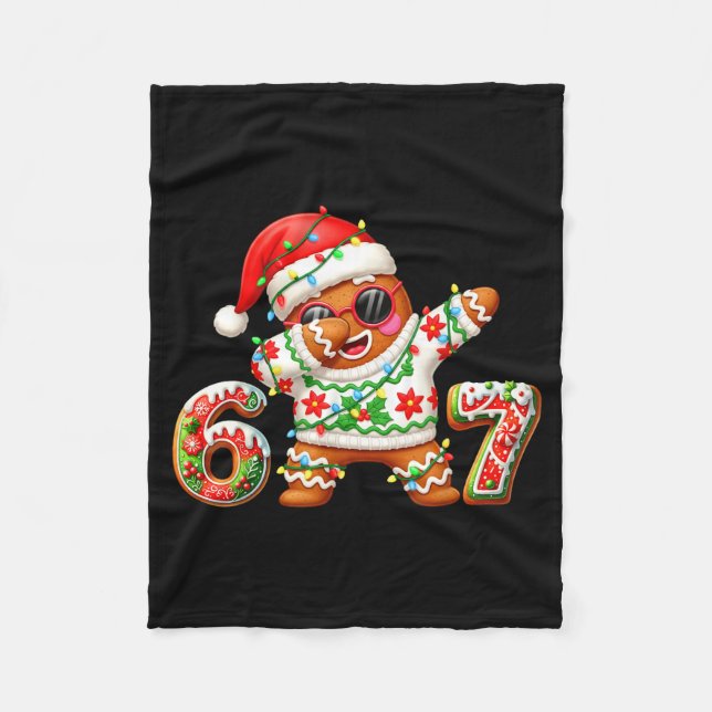 Cobertor De Velo Funny Gingerbread Six Seven 67 Ice Cream Drip Chri (Frente)