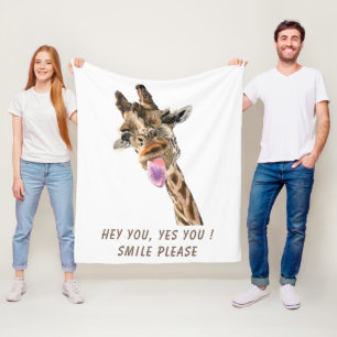 Cobertor De Velo Funny Giraffe Fleece Blanket