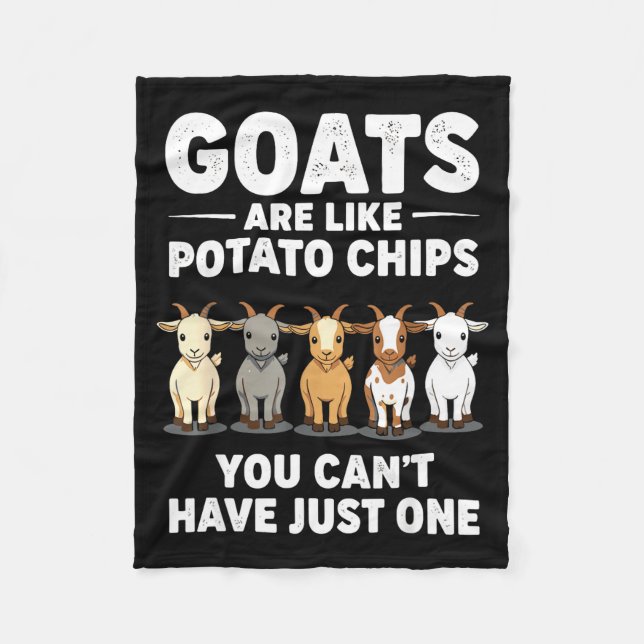Cobertor De Velo Funny Goats Are Like Tato Chips, You Cant Have Jus (Frente)