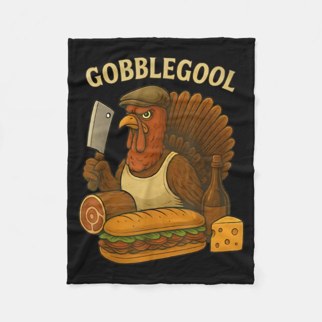 Cobertor De Velo Funny Gobbol Turkey Baker Thanksgiving  (Frente)