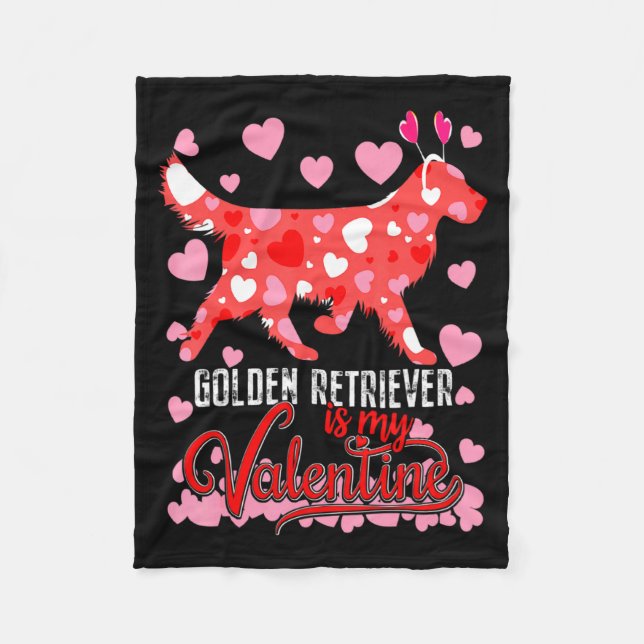 Cobertor De Velo Funny Golden Retriever Is My Valentine Dog Lover D (Frente)