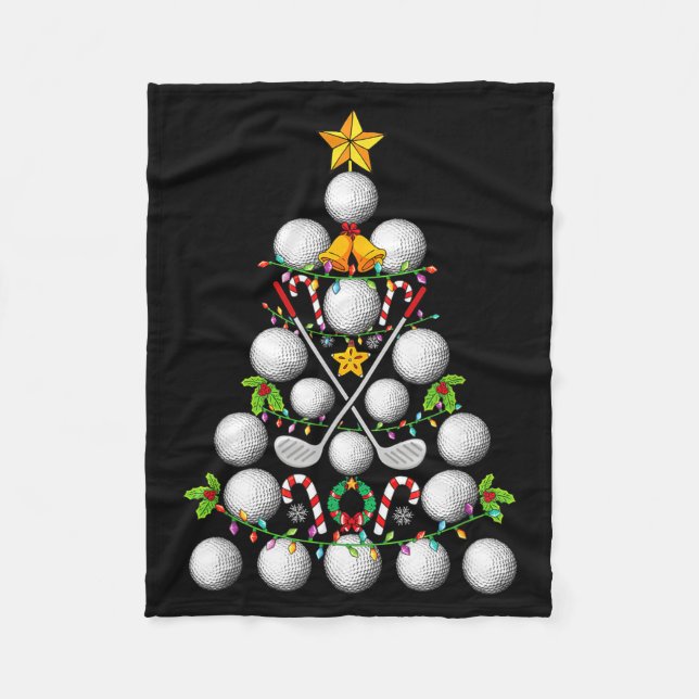 Cobertor De Velo Funny Golf Ball Christmas Tree Christmas Golf Love (Frente)