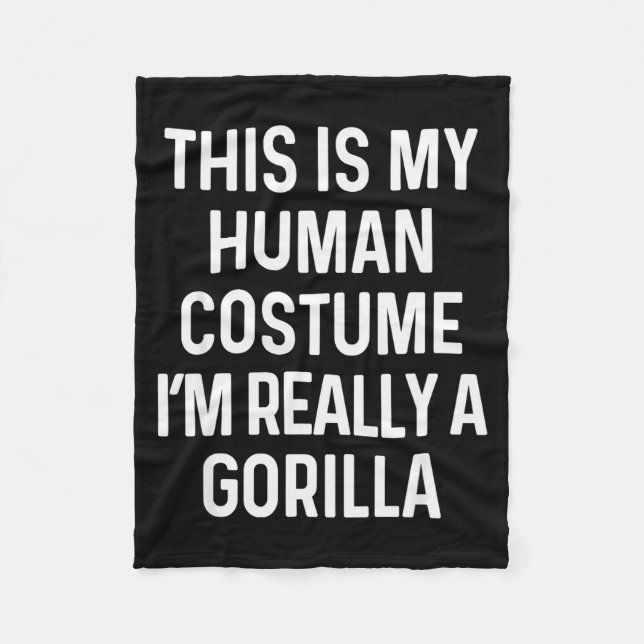 Cobertor De Velo Funny Gorilla Costume Shirt Halloween Adults Kids  (Frente)