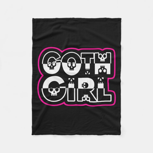 Cobertor De Velo Funny Goth Girl Black And White  (Frente)