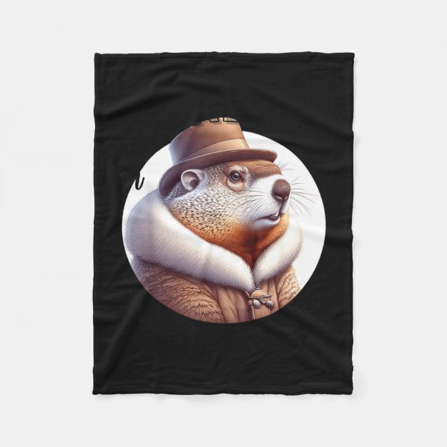 Cobertor De Velo Funny Goundhog Graphic  (Frente)