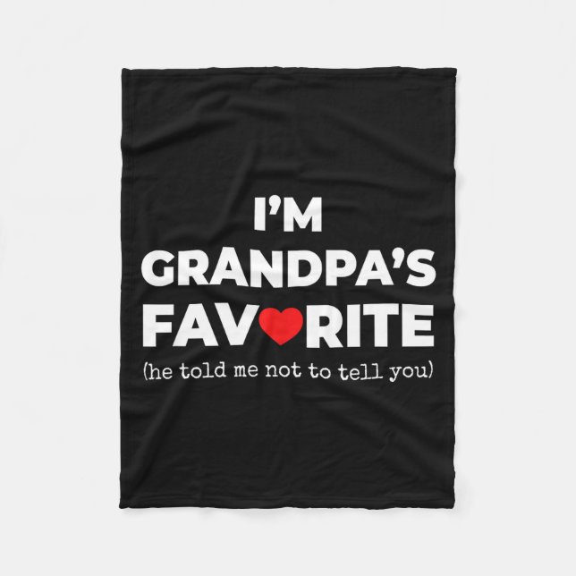 Cobertor De Velo Funny Grandpa's Favorite Shirt I'm Grandpa's Favor (Frente)
