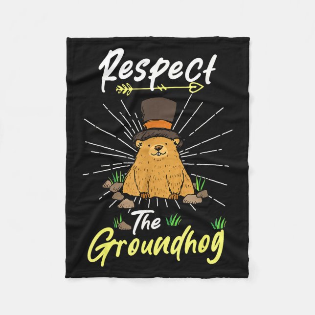 Cobertor De Velo Funny Groundhog Day Quote Respect The Groundhog _2 (Frente)