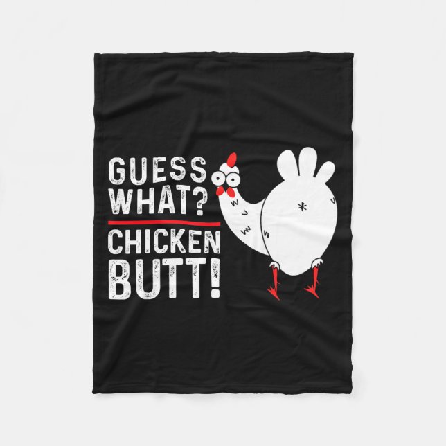 Cobertor De Velo Funny Guess What_ Chicken Butt! Graphic Design  (Frente)