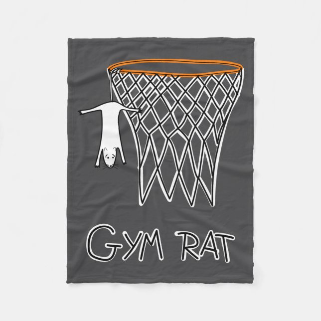 Cobertor De Velo Funny Gym Rat Basketball Hoop  (Frente)