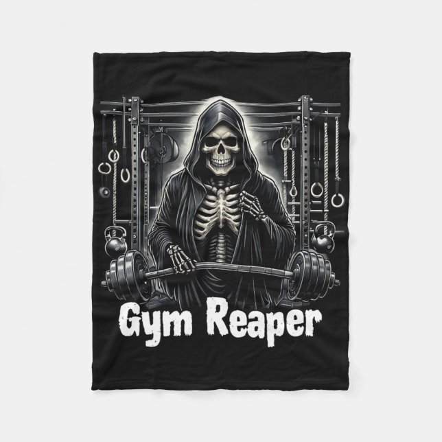 Cobertor De Velo Funny Gym Reaper Workout Bodybuilding (Frente)