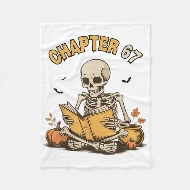 Cobertor De Velo Funny Halloween Skeleton Reading Book 67 Memes _1  (Frente)