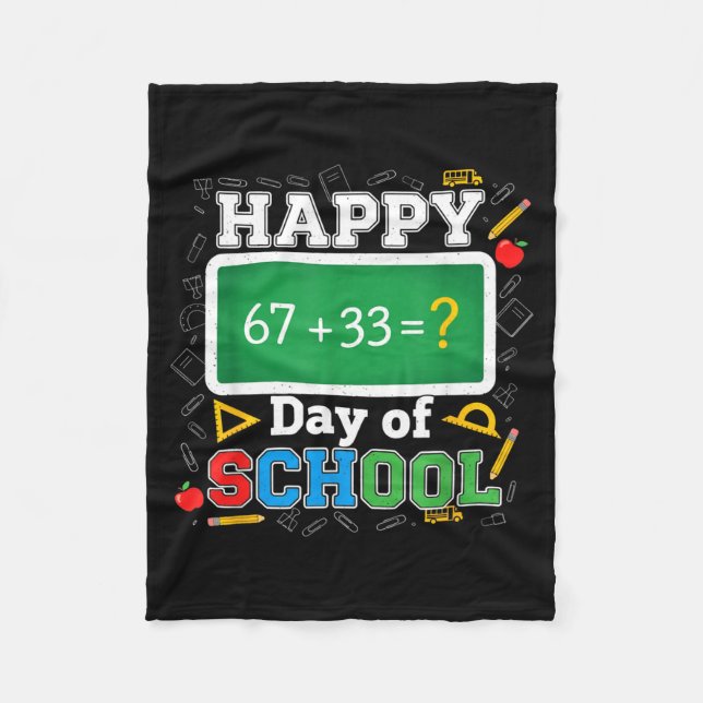 Cobertor De Velo Funny Happy 100 Days Of School Math Teacher Six Se (Frente)