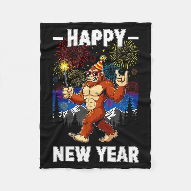 Cobertor De Velo Funny Happy New Year 2026 Bigfoot Lovers New Years (Frente)