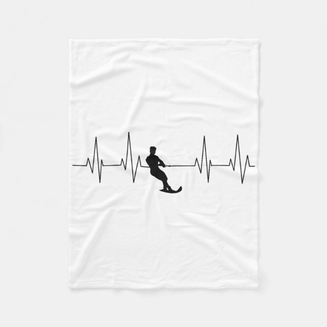 Cobertor De Velo Funny Heartbeat Waterski Art Cool Water Skier Athl (Frente)