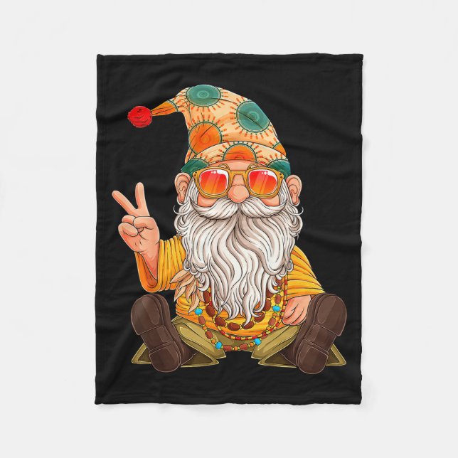 Cobertor De Velo Funny Hipe Gnome Peace Sign Gnomes Lovers Men Wome (Frente)