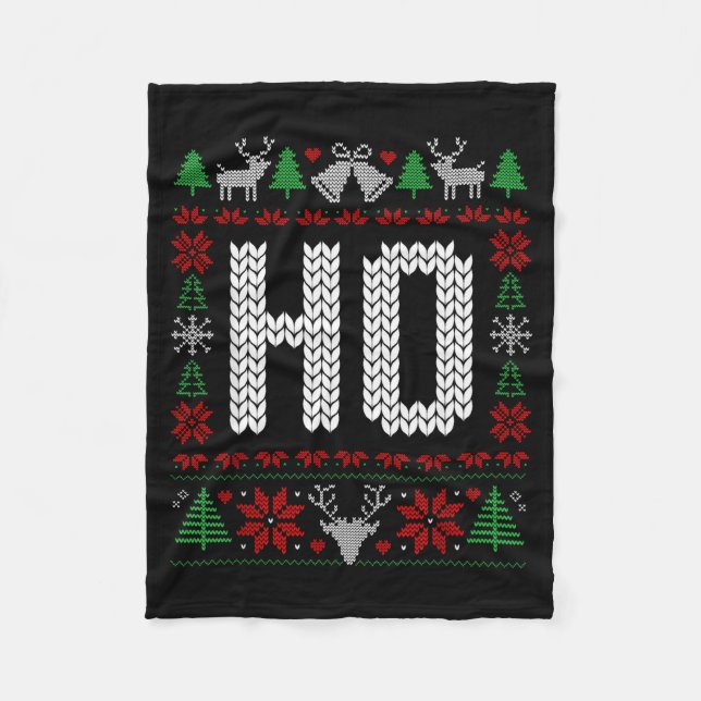 Cobertor De Velo Funny Ho Ugly Christmas Sweater Couples Matching X (Frente)