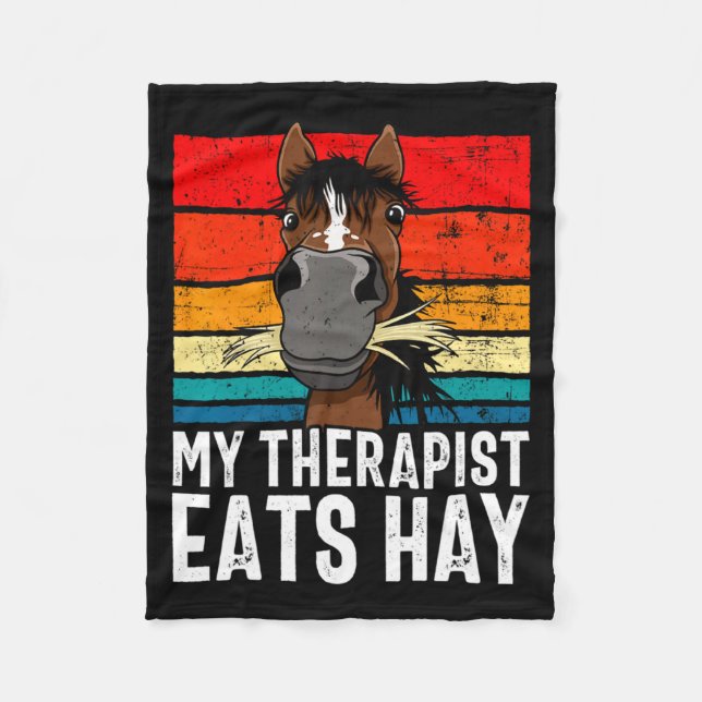 Cobertor De Velo Funny Horse My Therast Eats Hay Tee Hor  (Frente)
