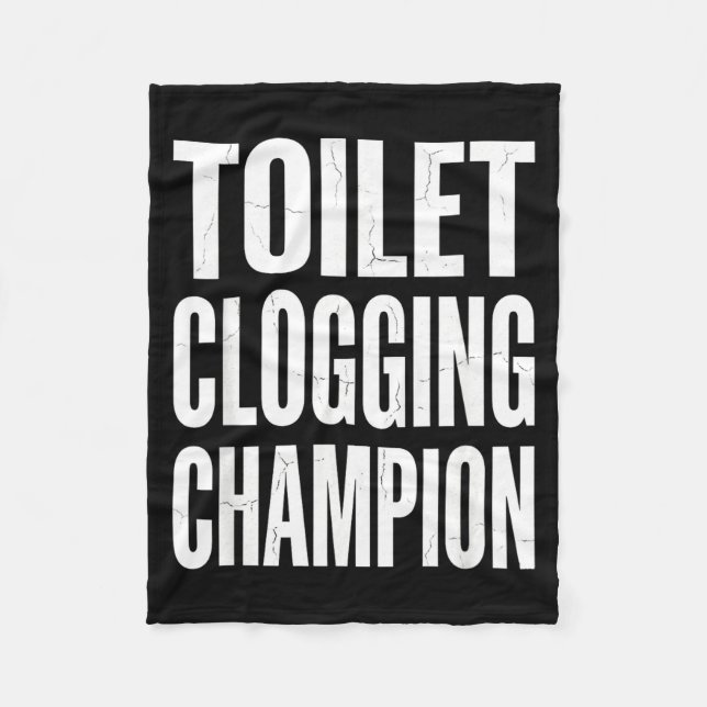 Cobertor De Velo Funny Humor Bathroom Joke Toilet Clogging Chamon  (Frente)