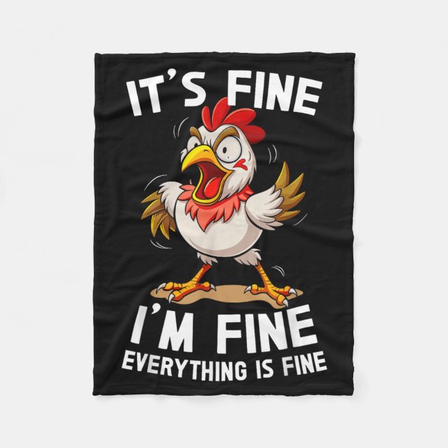 Cobertor De Velo Funny Humor Its Fine Im Fine Everythings Fine (Frente)