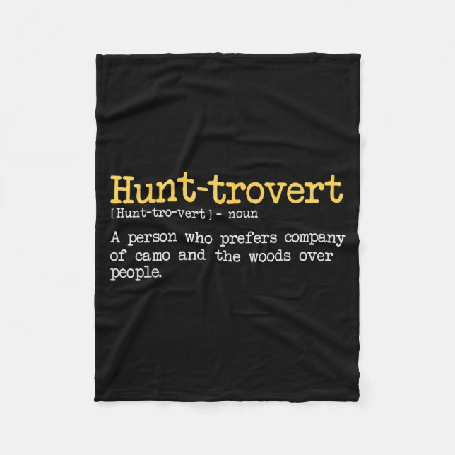 Cobertor De Velo Funny Hunting Quote For Hunters Men Hunt-trovert H (Frente)