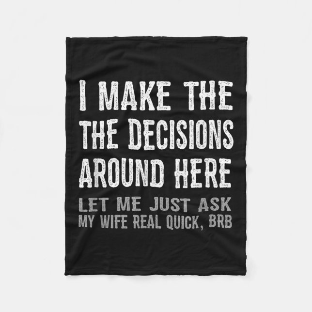 Cobertor De Velo Funny Husband Quote - Let Me Ask My Wife Gift  (Frente)