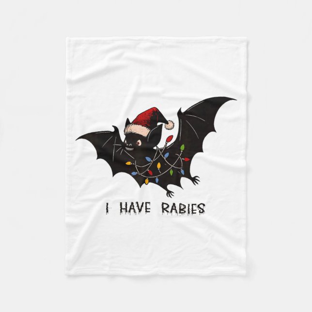 Cobertor De Velo Funny I Have Rabies Christmas Bat Matching Holiday (Frente)