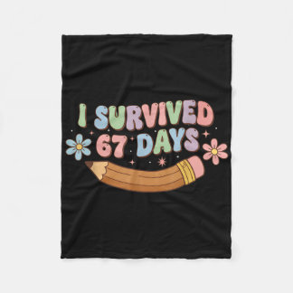 Cobertor De Velo Funny I Survived 67 Days Of School Cat Teachers St