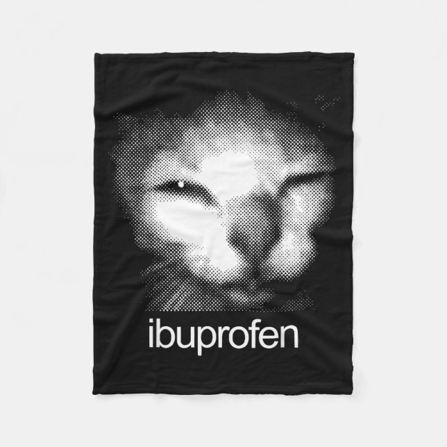 Cobertor De Velo Funny Ibuprofen Cat Meme Retro Ugly Cat Face Mens  (Frente)