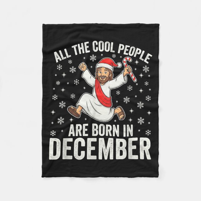 Cobertor De Velo Funny Jesus Born In December Christmas Birthday Hu (Frente)