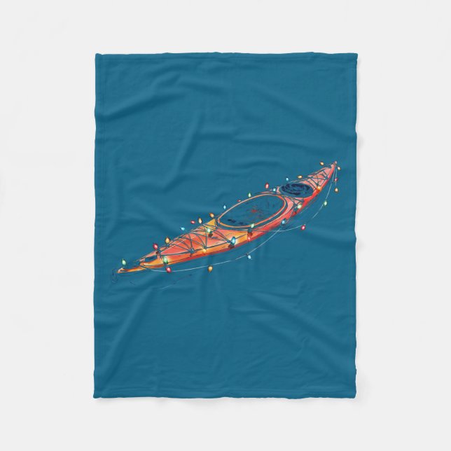 Cobertor De Velo Funny Kayak Christmas Graphics Lights Lover Kayaki (Frente)