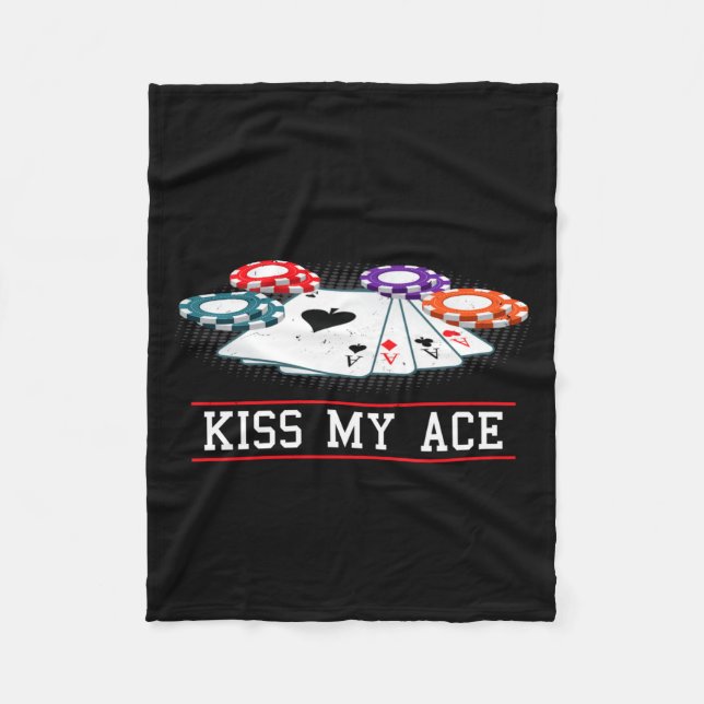 Cobertor De Velo Funny Kiss My Ace Casino Ker _ Men &amp; Women Lon (Frente)