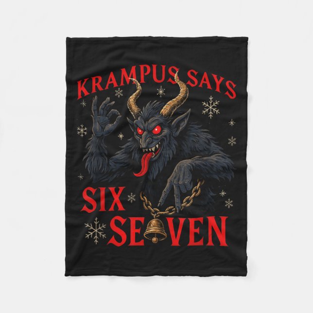 Cobertor De Velo Funny Krampus Says Six Seven 6 7 Meme Christmas Xm (Frente)