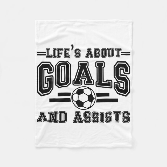 Cobertor De Velo Funny Life's About Goals And Ists Soccer  (Frente)