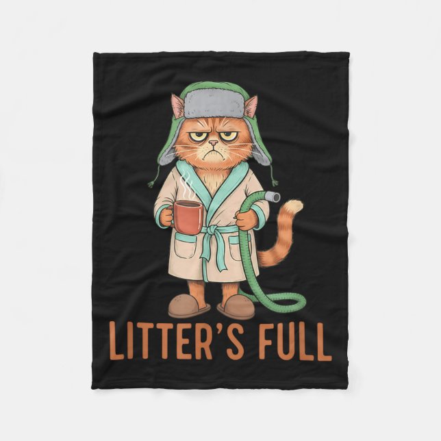 Cobertor De Velo Funny Litter’s Full Cat Parody Litter’s Full Funny (Frente)