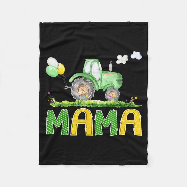 Cobertor De Velo Funny Mama Birthday Boy Tractor Farm Truck Matchin (Frente)