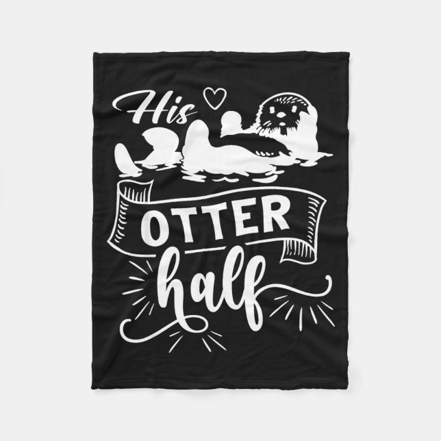 Cobertor De Velo Funny Matching Couple His And Her Otter Half Valen (Frente)