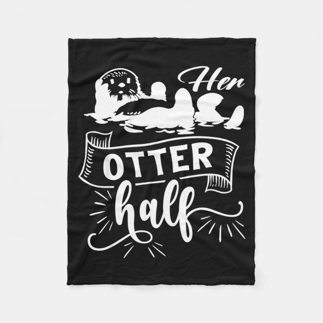 Cobertor De Velo Funny Matching Couple His And Her Otter Half Valen (Frente)