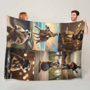 Cobertor De Velo Funny Meerkat 6 Image Collage Blanket,